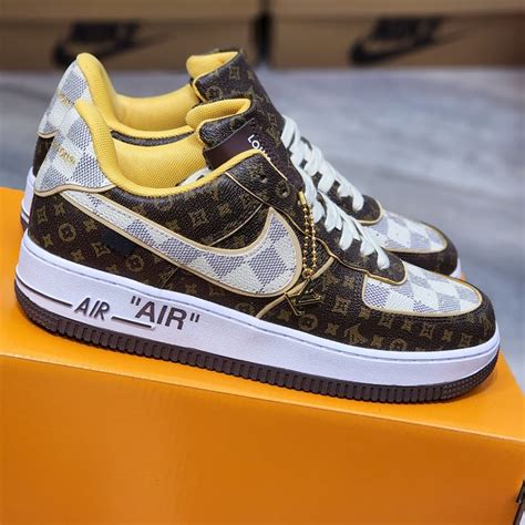 nike air force 1 louis vuitton monogram brown damier azur|louis vuitton air force 1 monogram.